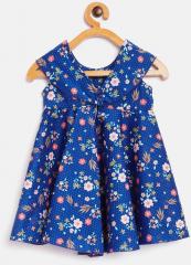 United Colors Of Benetton Blue Printed Fit And Flare Dress girls