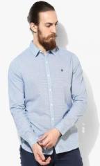 United Colors Of Benetton Blue Printed Slim Fit Casual Shirt men