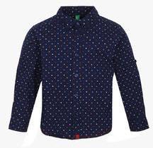 United Colors Of Benetton Blue Regular Fit Casual Shirt boys