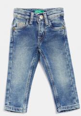 United Colors Of Benetton Blue Slim Fit Mid Rise Clean Look Stretchable Jeans boys