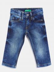 United Colors Of Benetton Blue Slim Fit Mid Rise Clean Look Stretchable Jeans+X85 boys
