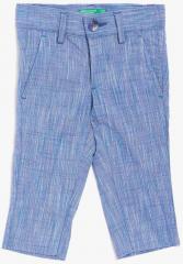 United Colors Of Benetton Blue Slim Fit Self Design Regular Trouser boys