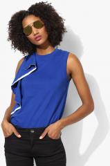 United Colors Of Benetton Blue Solid Blouse women