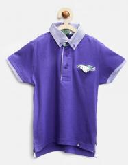United Colors Of Benetton Blue Solid Polo T shirts boys