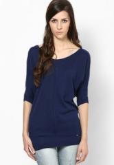 United Colors Of Benetton Blue Solid Top women