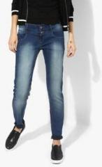 United Colors Of Benetton Blue Washed Mid Rise Regular Fit Jeans women
