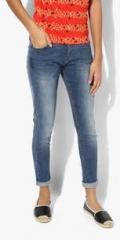 United Colors Of Benetton Blue Washed Mid Rise Regular Jeans women
