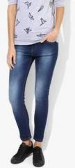 United Colors Of Benetton Blue Washed Mid Rise Skinny Jeans women