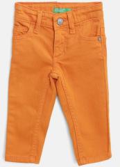 United Colors of Benetton Boys Orange Mid Rise Clean Look Stretchable Jeans