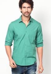 United Colors Of Benetton Checks Green Casual Shirt men