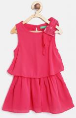 United Colors of Benetton Girls Pink Solid Fit & Flare Dress