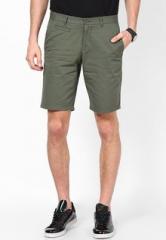 United Colors Of Benetton Green Basic Twill Shorts men
