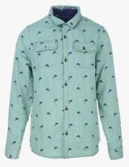 United Colors Of Benetton Green Regular Fit Casual Shirt boys