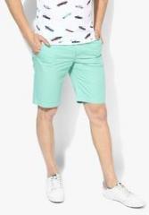 United Colors Of Benetton Green Solid Shorts men