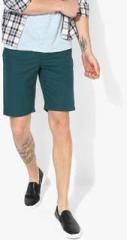 United Colors Of Benetton Green Solid Slim Fit Shorts men