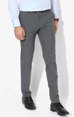 United Colors Of Benetton Grey Striped Slim Fit Formal Trouser men