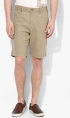 United Colors Of Benetton Khaki Solid Slim Fit Shorts men