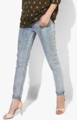 United Colors Of Benetton Light Blue Washed Mid Rise Slim Fit Jeans women