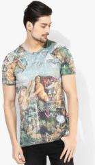 United Colors Of Benetton Multicoloured Printed Round Neck T Shirt men