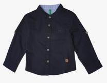 United Colors Of Benetton Navy Blue Regular Fit Casual Shirt boys