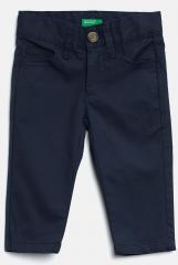 United Colors Of Benetton Navy Blue Regular Fit Solid Trousers boys
