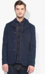 United Colors Of Benetton Navy Blue Solid Jacket men