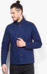 United Colors Of Benetton Navy Blue Solid Quilted Jacket men