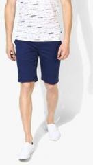 United Colors Of Benetton Navy Blue Solid Shorts men