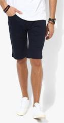 United Colors Of Benetton Navy Blue Solid Slim Fit Shorts men
