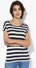 United Colors Of Benetton Navy Blue Striped T Shirt women