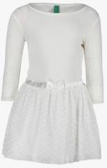 United Colors Of Benetton Off White Casual Dress girls
