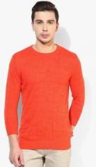 United Colors Of Benetton Orange Printed Round Neck T Shirt men