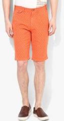 United Colors Of Benetton Orange Printed Slim Fit Short men