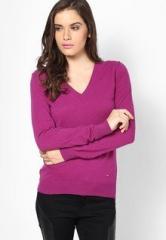 United Colors Of Benetton Pink Basic V Neck Sweater women