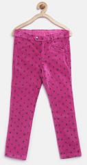 United Colors Of Benetton Pink Printed Flat Front Trousers girls