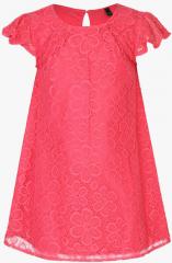 United Colors Of Benetton Pink Self Pattern Casual Dress girls