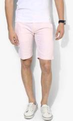 United Colors Of Benetton Pink Solid Slim Shorts men