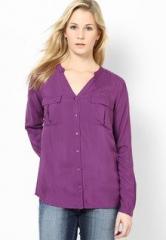 United Colors Of Benetton Purple Full Sleeve Shirt women