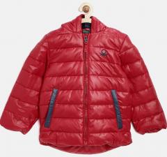 United Colors Of Benetton Red Hooded Puffer Jacket boys