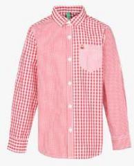 United Colors Of Benetton Red Regular Fit Casual Shirt boys