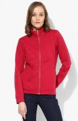 United Colors Of Benetton Red Solid Sweat Jacket women