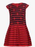 United Colors Of Benetton Red Striped Casual Dress girls