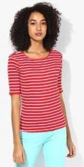 United Colors Of Benetton Red Striped T Shirt women