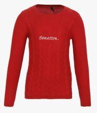 United Colors Of Benetton Red Sweater girls