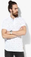United Colors Of Benetton White Printed Polo T Shirt men