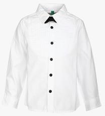 United Colors Of Benetton White Regular Fit Casual Shirt boys