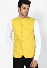 United Colors Of Benetton Yellow Colored Waistcoat men