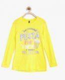 United Colors Of Benetton Yellow Printed T Shirt girls