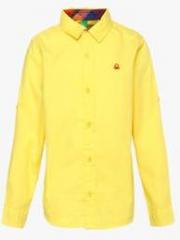 United Colors Of Benetton Yellow Regular Fit Casual Shirt boys