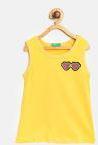 United Colors Of Benetton Yellow Solid Tank Top girls